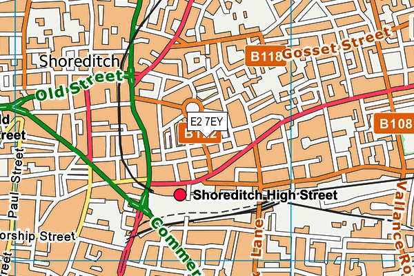 E2 7EY map - OS VectorMap District (Ordnance Survey)