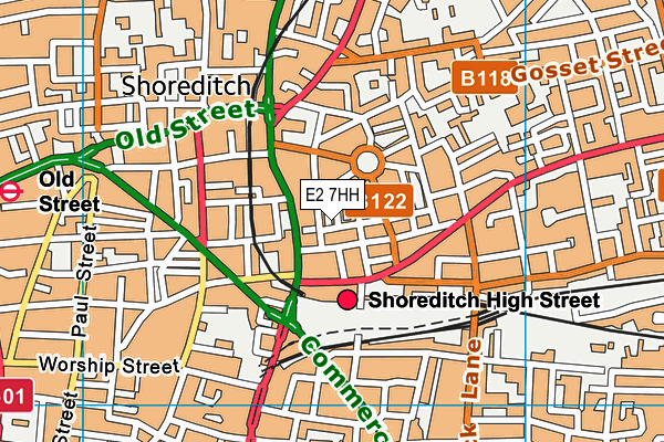 E2 7HH map - OS VectorMap District (Ordnance Survey)