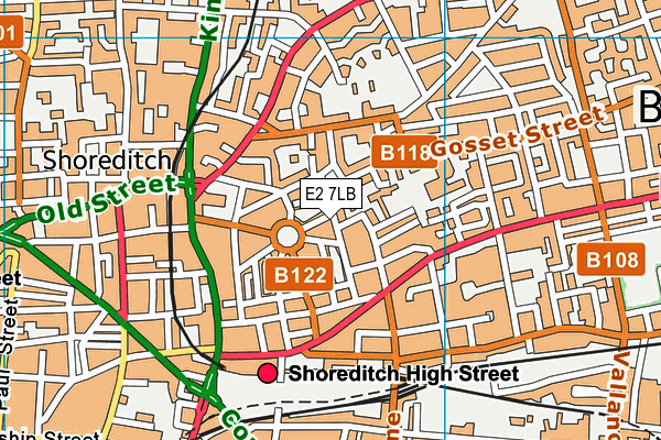 E2 7LB map - OS VectorMap District (Ordnance Survey)