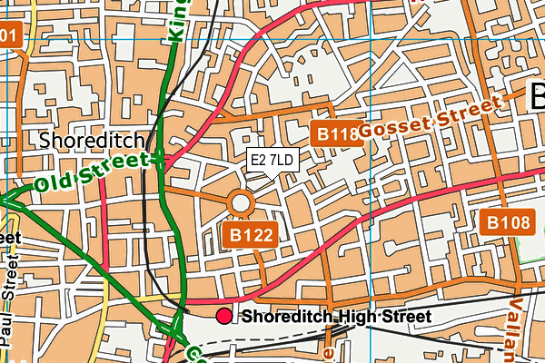 E2 7LD map - OS VectorMap District (Ordnance Survey)