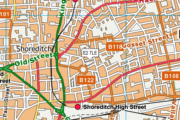 E2 7LE map - OS VectorMap District (Ordnance Survey)