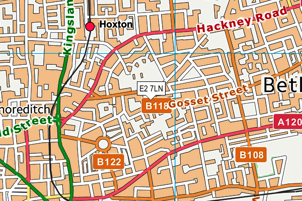 E2 7LN map - OS VectorMap District (Ordnance Survey)