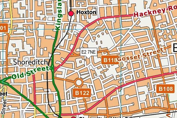 E2 7NE map - OS VectorMap District (Ordnance Survey)