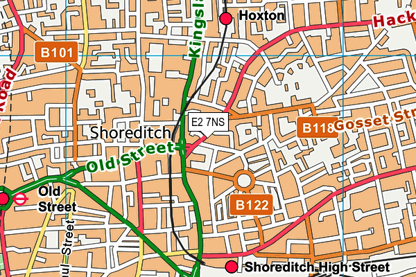 E2 7NS map - OS VectorMap District (Ordnance Survey)