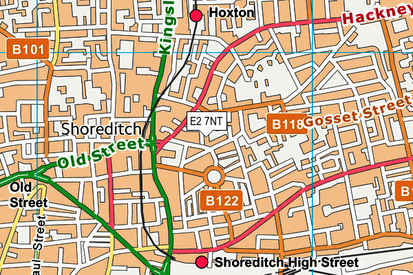 The Tab Centre map (E2 7NT) - OS VectorMap District (Ordnance Survey)