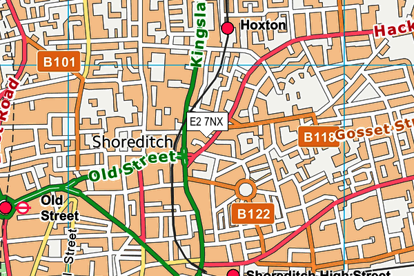 E2 7NX map - OS VectorMap District (Ordnance Survey)