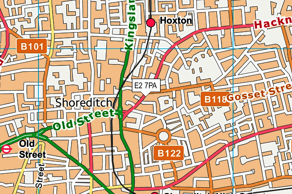 E2 7PA map - OS VectorMap District (Ordnance Survey)