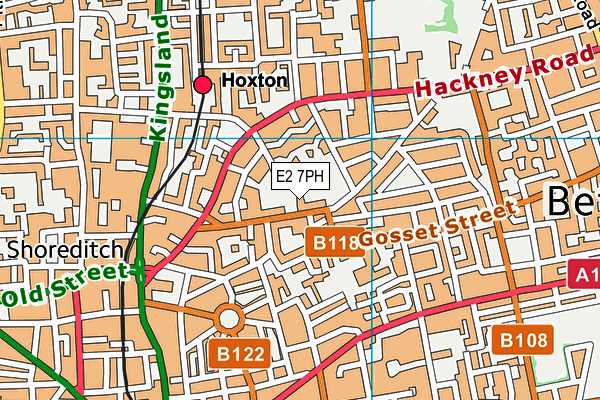 E2 7PH map - OS VectorMap District (Ordnance Survey)