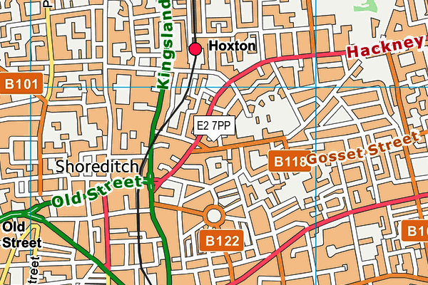 E2 7PP map - OS VectorMap District (Ordnance Survey)