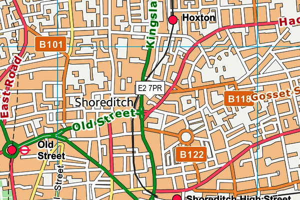 E2 7PR map - OS VectorMap District (Ordnance Survey)
