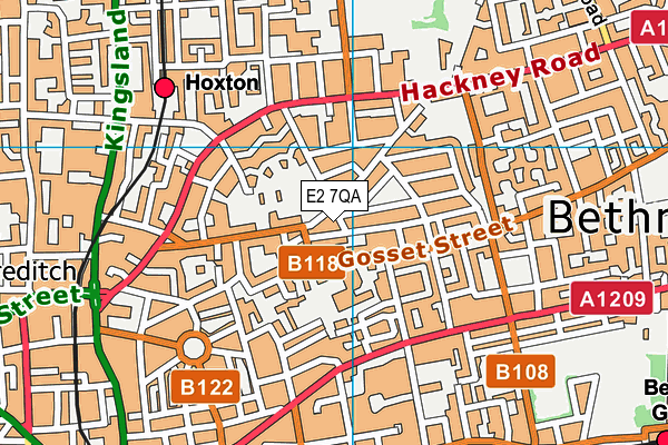 E2 7QA map - OS VectorMap District (Ordnance Survey)