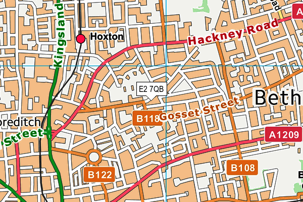 E2 7QB map - OS VectorMap District (Ordnance Survey)