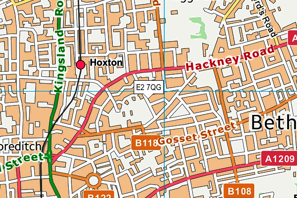 E2 7QG map - OS VectorMap District (Ordnance Survey)