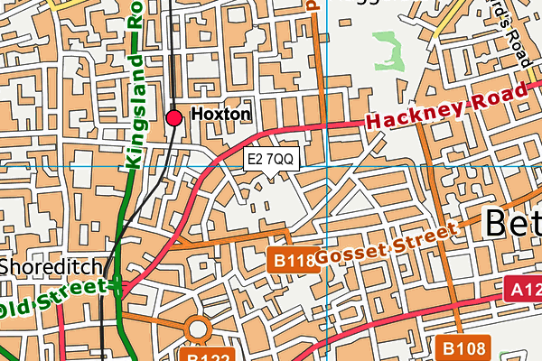 E2 7QQ map - OS VectorMap District (Ordnance Survey)