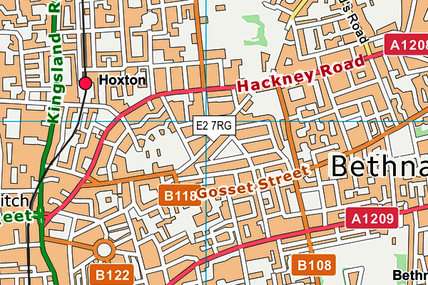 E2 7RG map - OS VectorMap District (Ordnance Survey)