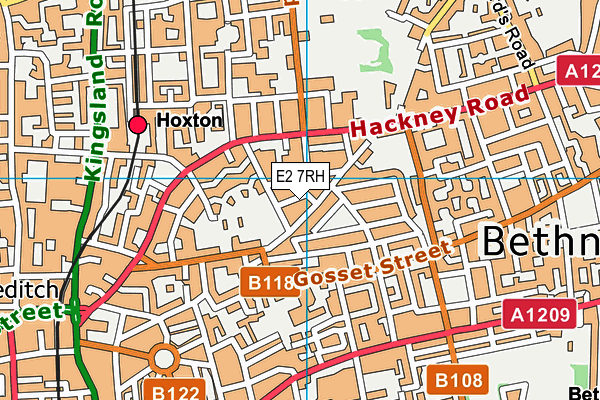 E2 7RH map - OS VectorMap District (Ordnance Survey)