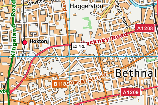 E2 7RL map - OS VectorMap District (Ordnance Survey)
