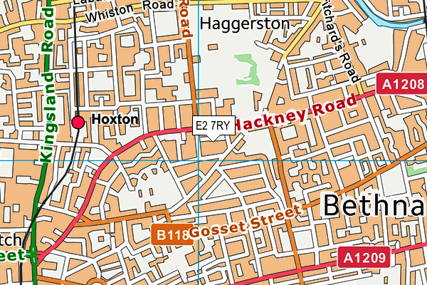 E2 7RY map - OS VectorMap District (Ordnance Survey)