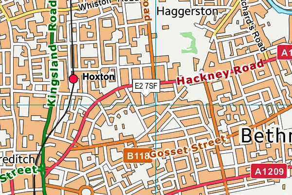 E2 7SF map - OS VectorMap District (Ordnance Survey)