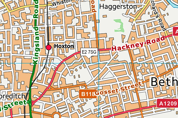 E2 7SG map - OS VectorMap District (Ordnance Survey)