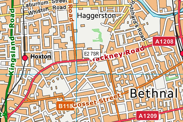 E2 7SR map - OS VectorMap District (Ordnance Survey)