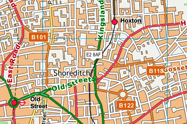 E2 8AF map - OS VectorMap District (Ordnance Survey)