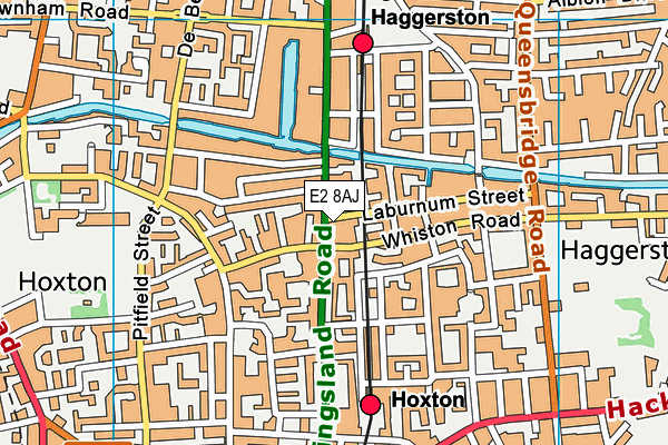 E2 8AJ map - OS VectorMap District (Ordnance Survey)