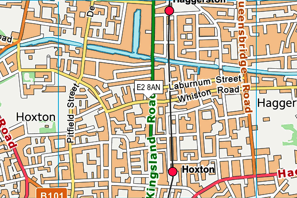 E2 8AN map - OS VectorMap District (Ordnance Survey)