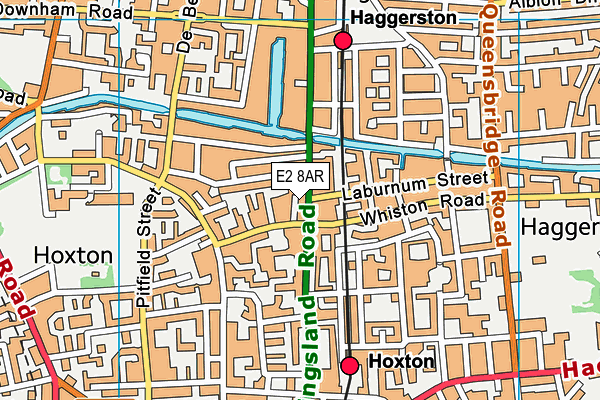 E2 8AR map - OS VectorMap District (Ordnance Survey)