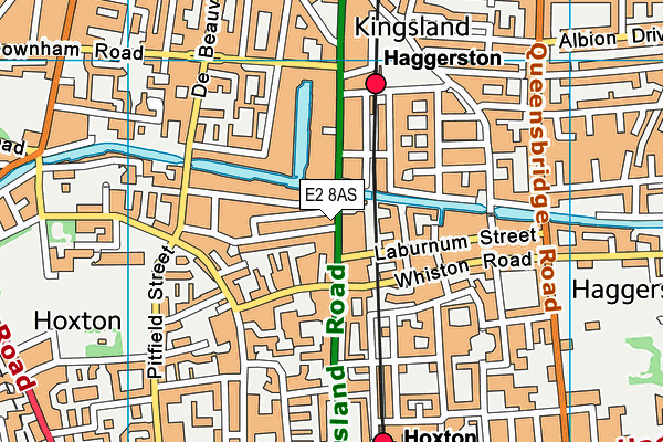 E2 8AS map - OS VectorMap District (Ordnance Survey)