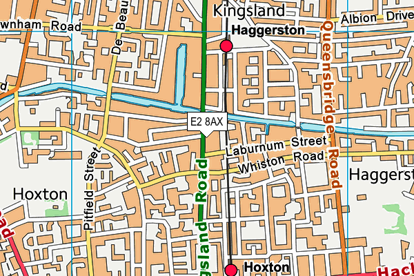 E2 8AX map - OS VectorMap District (Ordnance Survey)