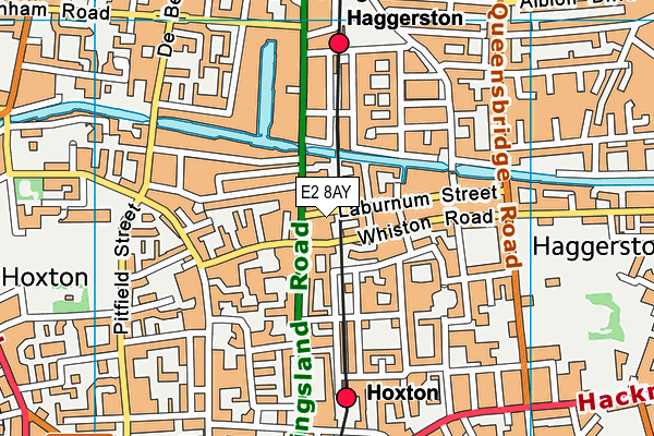 E2 8AY map - OS VectorMap District (Ordnance Survey)