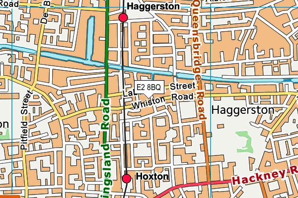 E2 8BQ map - OS VectorMap District (Ordnance Survey)