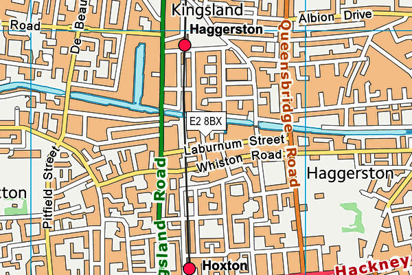 E2 8BX map - OS VectorMap District (Ordnance Survey)