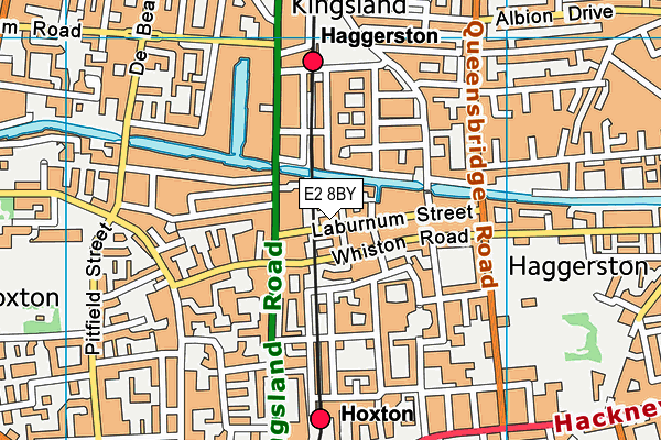 E2 8BY map - OS VectorMap District (Ordnance Survey)