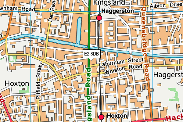 E2 8DB map - OS VectorMap District (Ordnance Survey)