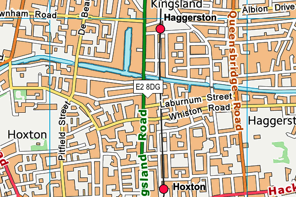 E2 8DG map - OS VectorMap District (Ordnance Survey)