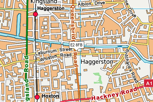 E2 8FB map - OS VectorMap District (Ordnance Survey)