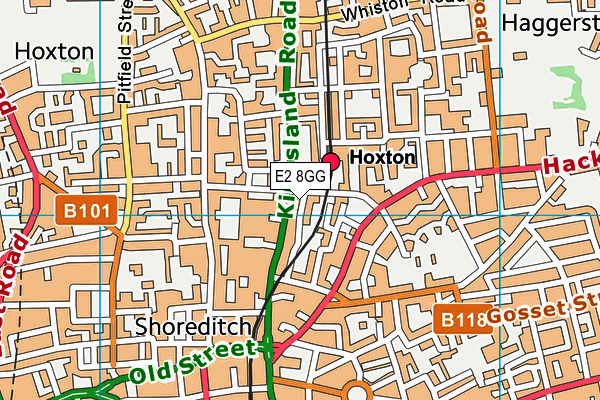 E2 8GG map - OS VectorMap District (Ordnance Survey)