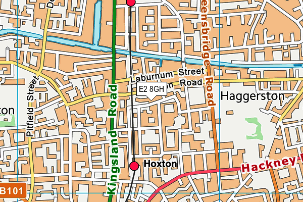 E2 8GH map - OS VectorMap District (Ordnance Survey)