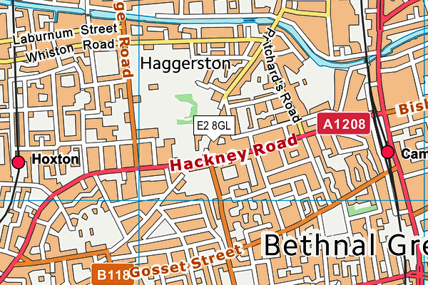 E2 8GL map - OS VectorMap District (Ordnance Survey)