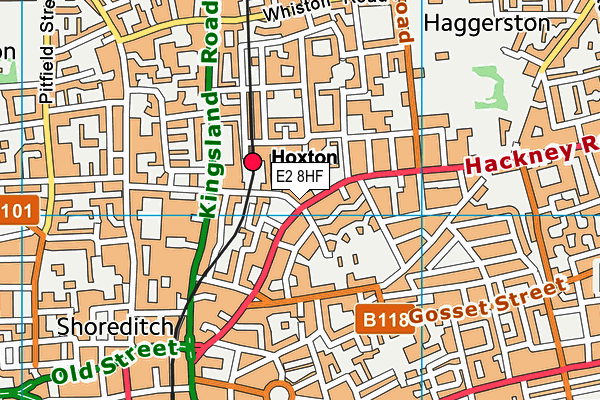 E2 8HF map - OS VectorMap District (Ordnance Survey)
