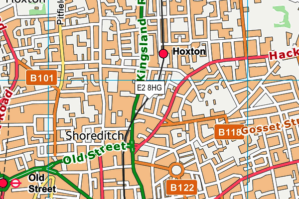 E2 8HG map - OS VectorMap District (Ordnance Survey)