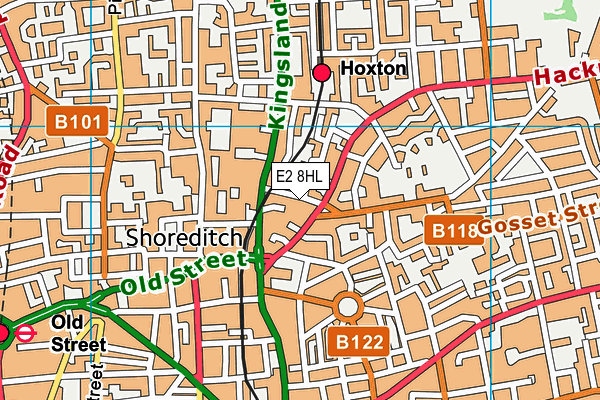 E2 8HL map - OS VectorMap District (Ordnance Survey)