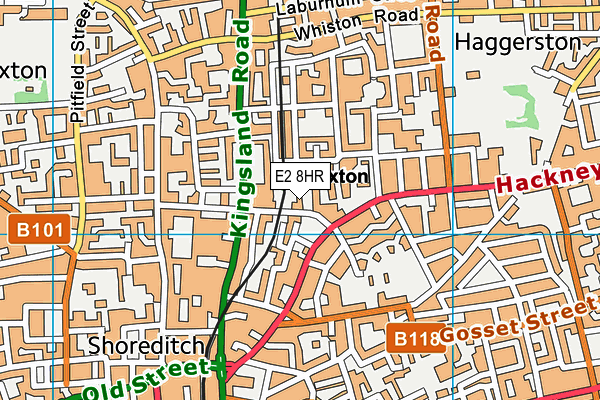 E2 8HR map - OS VectorMap District (Ordnance Survey)