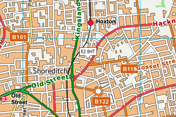 E2 8HT map - OS VectorMap District (Ordnance Survey)