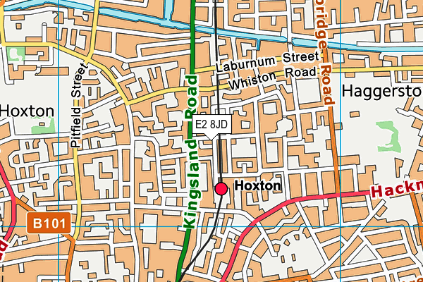 E2 8JD map - OS VectorMap District (Ordnance Survey)