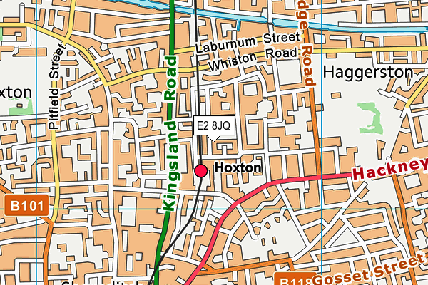 E2 8JQ map - OS VectorMap District (Ordnance Survey)