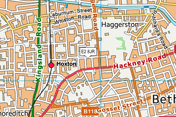 E2 8JR map - OS VectorMap District (Ordnance Survey)