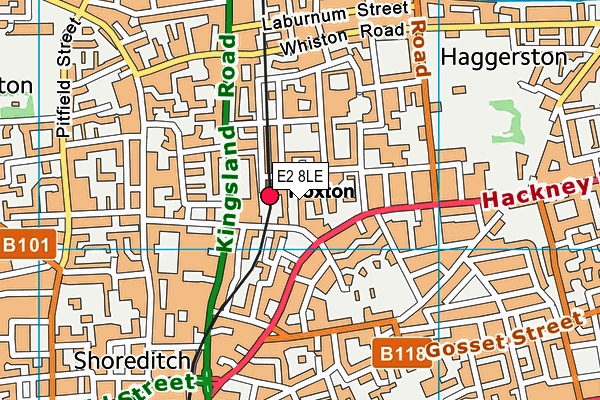 E2 8LE map - OS VectorMap District (Ordnance Survey)